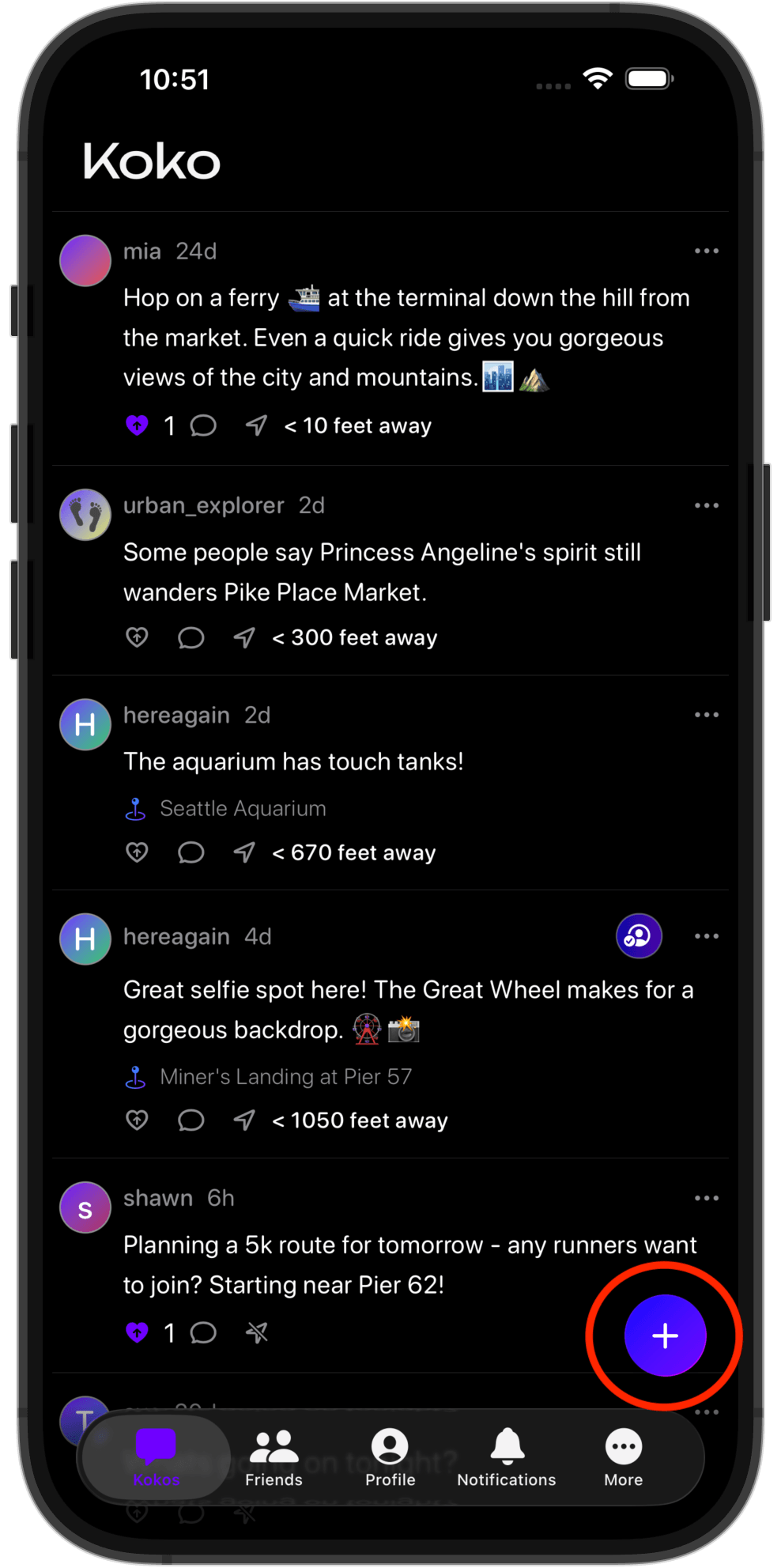 Koko app screenshot for step 1: Start from the place you are at