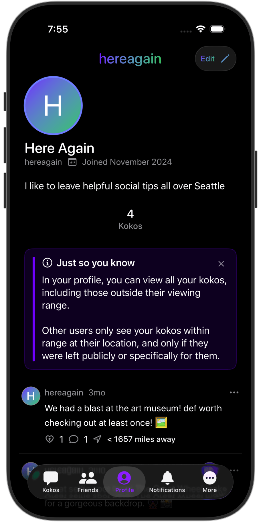 Koko app screenshot on iPhone